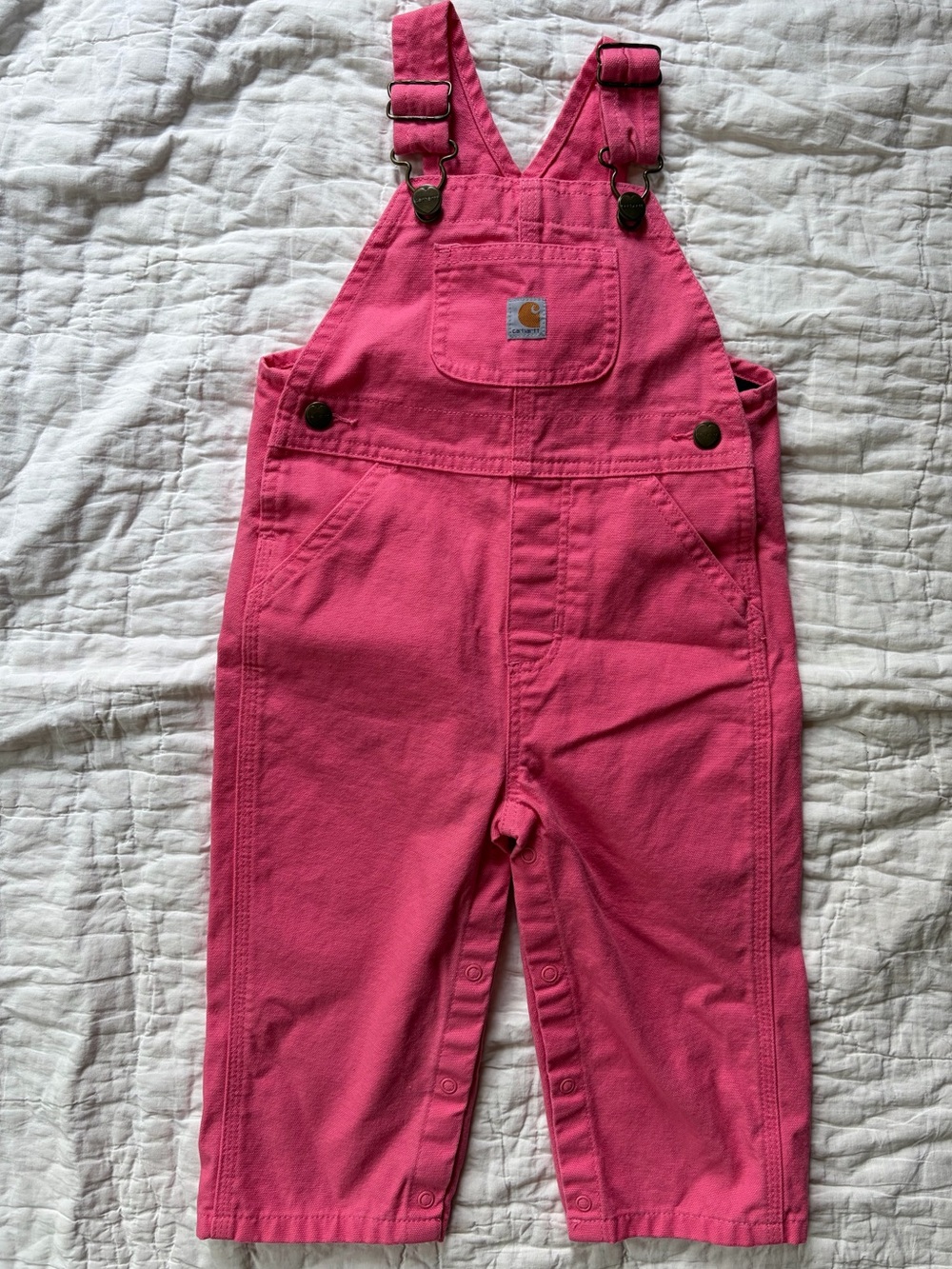 Carhartt Hot Pink Kids Overalls - Durable Cotton Dungarees